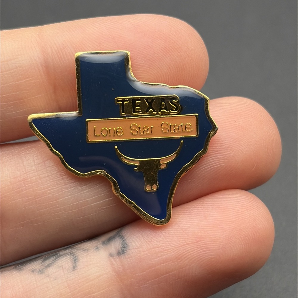 Texas Lone Star State Outline Longhorn Lapel Hat Pin